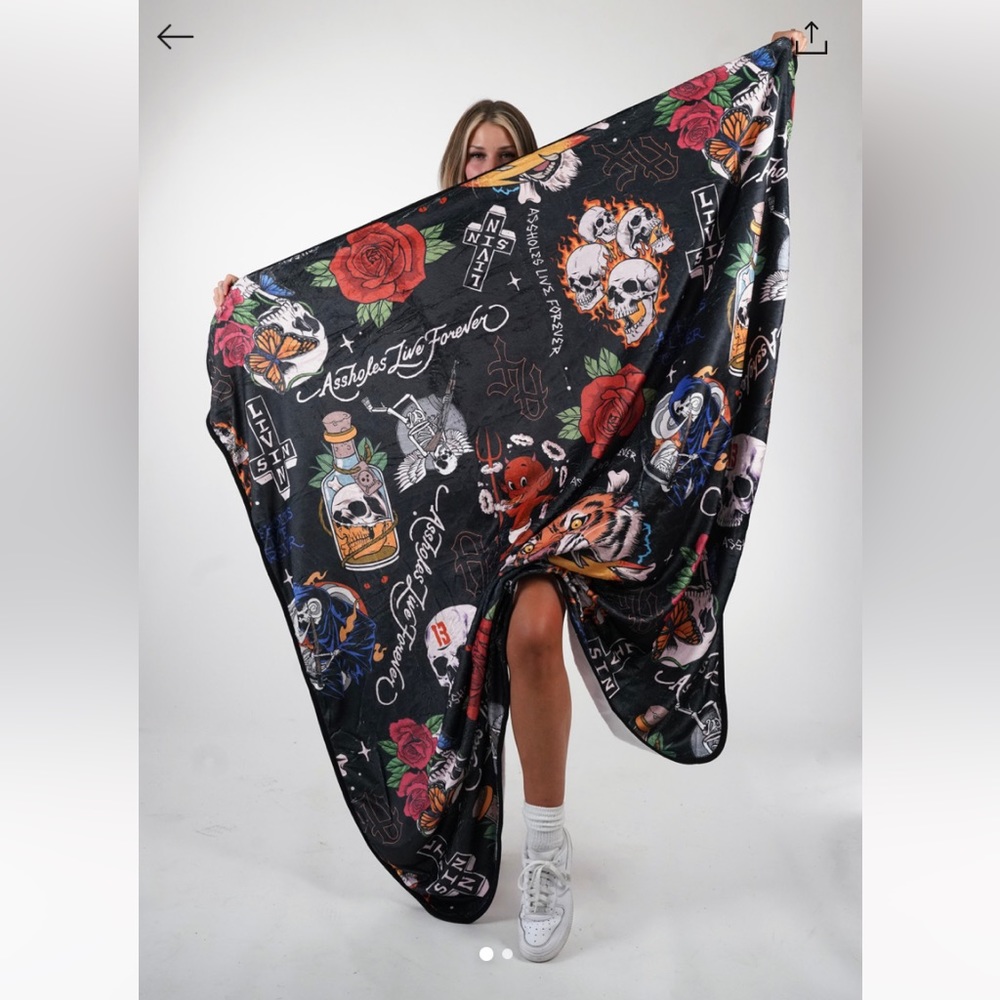 NWOT Assholes Live Forever Blanket